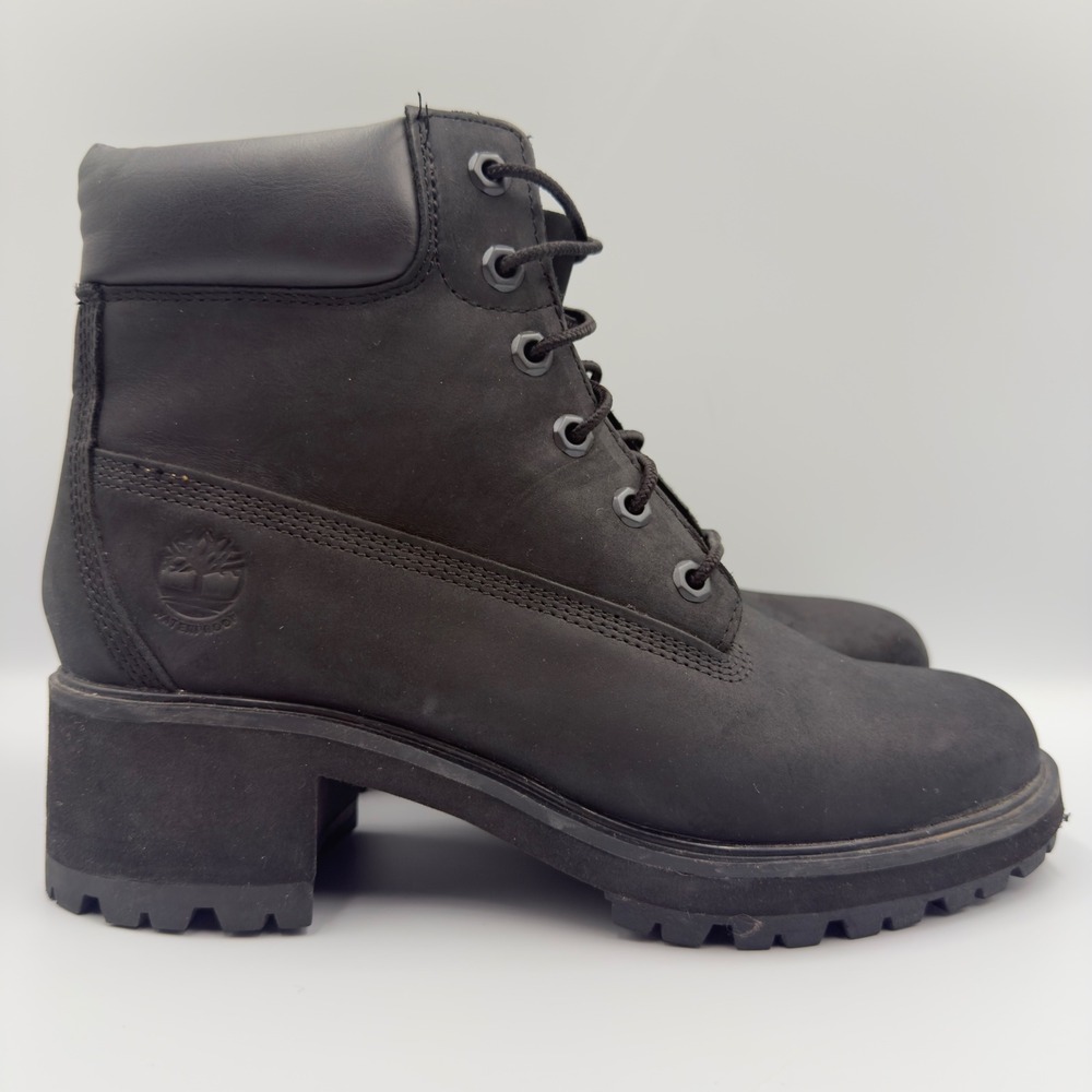 Timberland Kinsley Women Size 10 Boots Waterproof Block Heel Black A25C4